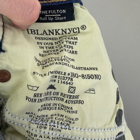 NEW Blank NYC The Fulton Dress Down Distress Jean Shorts Size 32 Denim High Rise - Picture 8 of 12